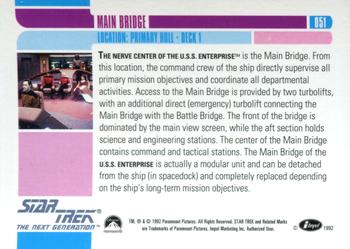 1992 Impel Star Trek: The Next Generation #051 Main Bridge Back