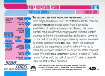 1992 Impel Star Trek: The Next Generation #102 Warp Propulsion System Back