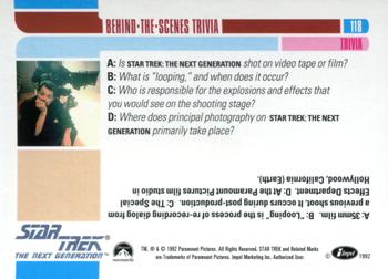 1992 Impel Star Trek: The Next Generation #118 Trivia:  Benind-the-Scenes Back