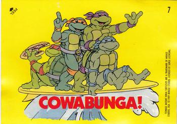 1989 Topps Teenage Mutant Ninja Turtles - Stickers (Series One) #7 Cowabunga! Front