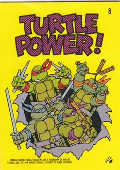 1989 Topps Teenage Mutant Ninja Turtles - Stickers (Series One) #8 Turtle Power! Front