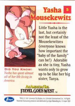 1991 Impel An American Tail: Fievel Goes West #5 Yasha Mousekewitz Back