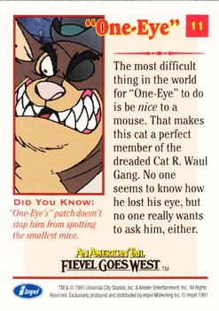 1991 Impel An American Tail: Fievel Goes West #11 One-Eye Back