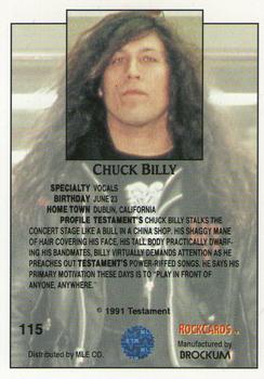 1991 Brockum Rock Cards #115 Chuck Billy Back