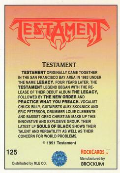 1991 Brockum Rock Cards #125 Testament Back
