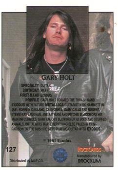 1991 Brockum Rock Cards #127 Gary Holt Back
