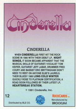 1991 Brockum Rock Cards #12 Cinderella Back