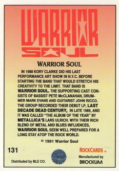 1991 Brockum Rock Cards #131 Warrior Soul Back
