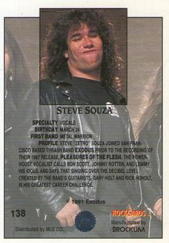 1991 Brockum Rock Cards #138 Steve Souza Back