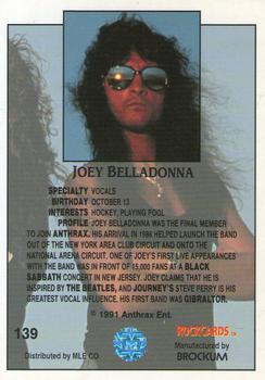1991 Brockum Rock Cards #139 Joey Belladonna Back