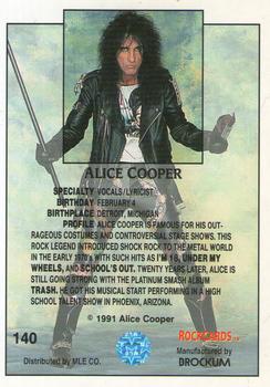 1991 Brockum Rock Cards #140 Alice Cooper Back