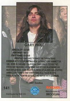 1991 Brockum Rock Cards #141 Gary Holt Back