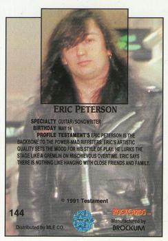 1991 Brockum Rock Cards #144 Eric Peterson Back