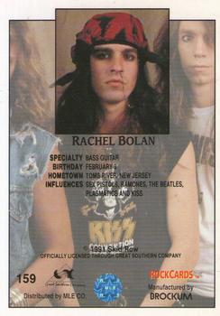 1991 Brockum Rock Cards #159 Rachel Bolan Back