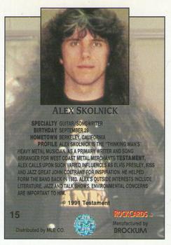 1991 Brockum Rock Cards #15 Alex Skolnick Back