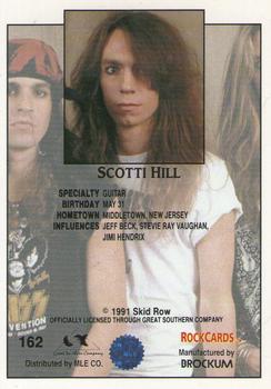 1991 Brockum Rock Cards #162 Scotti Hill Back