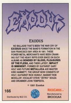 1991 Brockum Rock Cards #166 Exodus Back