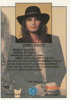 1991 Brockum Rock Cards #169 Jerry Dixon Back
