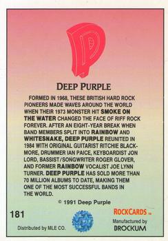 1991 Brockum Rock Cards #181 Deep Purple Back