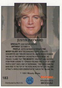 1991 Brockum Rock Cards #183 Justin Hayward Back