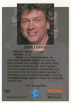 1991 Brockum Rock Cards #184 John Lodge Back