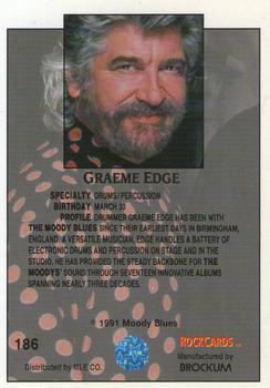 1991 Brockum Rock Cards #186 Graeme Edge Back