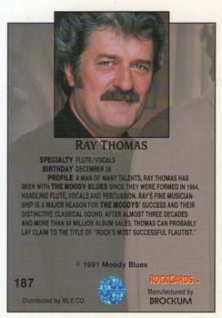 1991 Brockum Rock Cards #187 Ray Thomas Back