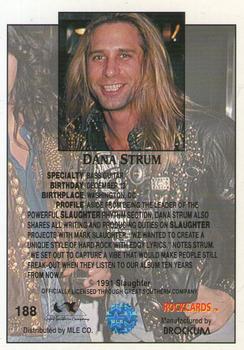 1991 Brockum Rock Cards #188 Dana Strum Back