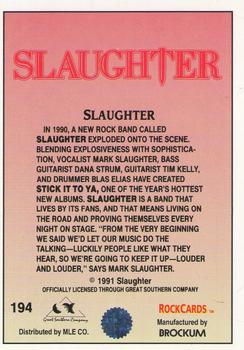1991 Brockum Rock Cards #194 Slaughter Back