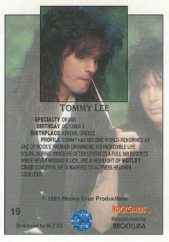 1991 Brockum Rock Cards #19 Tommy Lee Back