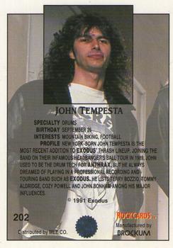 1991 Brockum Rock Cards #202 John Tempesta Back