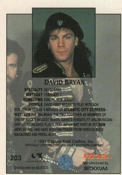 1991 Brockum Rock Cards #203 David Bryan Back