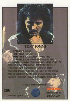 1991 Brockum Rock Cards #206 Tony Iommi Back