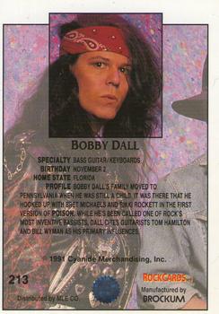 1991 Brockum Rock Cards #213 Bobby Dall Back