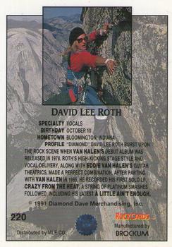 1991 Brockum Rock Cards #220 David Lee Roth Back