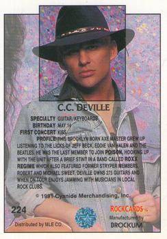 1991 Brockum Rock Cards #224 C.C. Deville Back