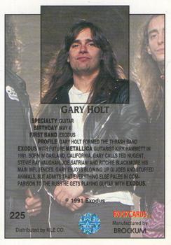 1991 Brockum Rock Cards #225 Gary Holt Back
