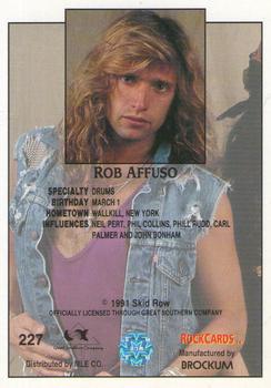 1991 Brockum Rock Cards #227 Rob Affuso Back