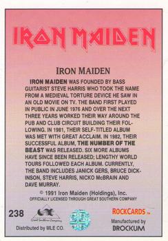 1991 Brockum Rock Cards #238 Iron Maiden Back