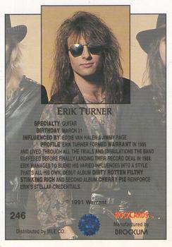 1991 Brockum Rock Cards #246 Erik Turner Back