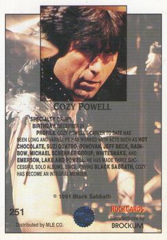1991 Brockum Rock Cards #251 Cozy Powell Back