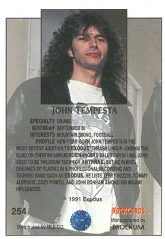 1991 Brockum Rock Cards #254 John Tempesta Back