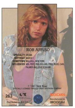 1991 Brockum Rock Cards #263 Rob Affuso Back