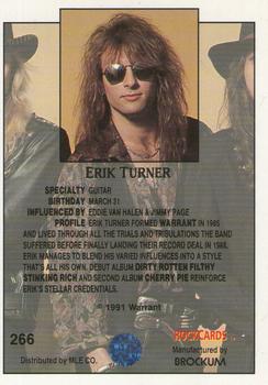 1991 Brockum Rock Cards #266 Erik Turner Back