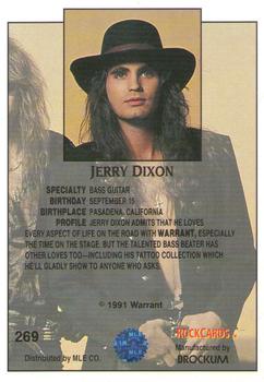 1991 Brockum Rock Cards #269 Jerry Dixon Back