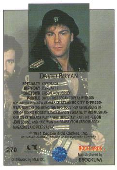 1991 Brockum Rock Cards #270 David Bryan Back