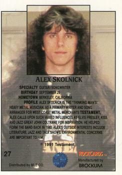 1991 Brockum Rock Cards #27 Alex Skolnick Back