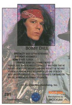 1991 Brockum Rock Cards #281 Bobby Dall Back
