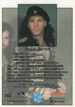 1991 Brockum Rock Cards #283 David Bryan Back