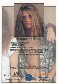 1991 Brockum Rock Cards #285 Sebastian Bach Back
